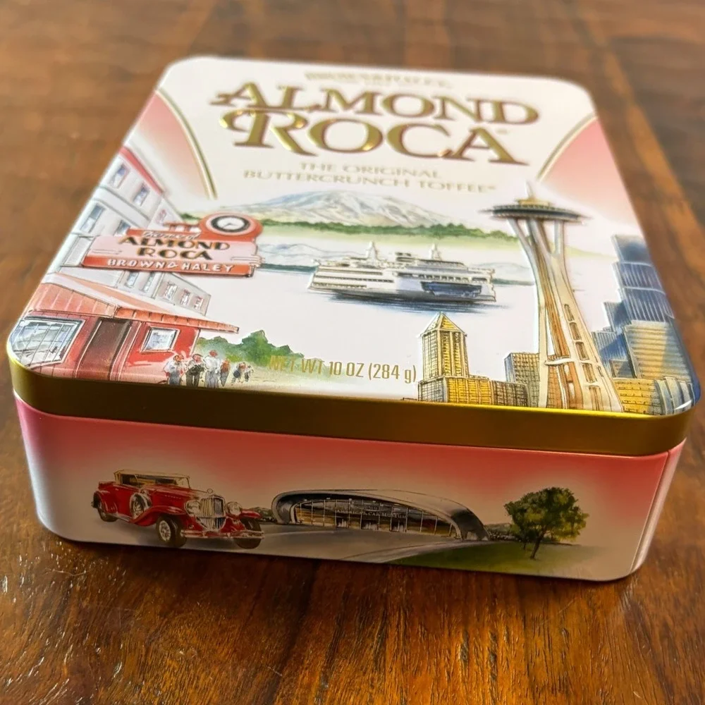 Brown and Haley Almond Roca Seattle Washington Landmark Collector Tin 10oz